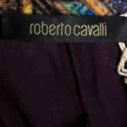 مملوكة مسبقًا Roberto Cavalli Multicolor Printed Silk Mini Halter Dress M