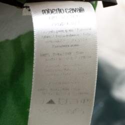 مملوكة مسبقًا Roberto Cavalli Green Paisley Print Silk Belted Kaftan Top M