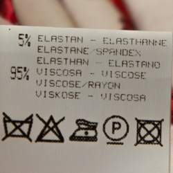 Pre Owned Roberto Cavalli White and Red Floral Print Off Shoulder Top L