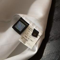 Pre Owned Roberto Cavalli White Cotton Contrast Detail Button Front Shirt L