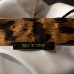 Pre Owned Roberto Cavalli White Cotton Contrast Detail Button Front Shirt L