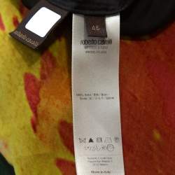 مملوكة مسبقًا قفطان روبرتو كافالي حرير أسود مورد مقاس كبير (لارج)