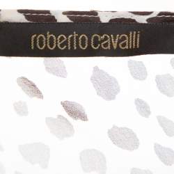 مملوكة مسبقًا فستان ماكسي روبرتو كافالي بني نقشة الفهد مقاس متوسط (ميديوم)