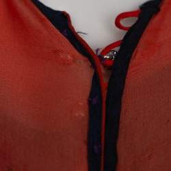 مملوكة مسبقًا فستان قفطان روبرتو كافالي حرير أومبريه متعدد الألوان مقاس كبير (لارج)