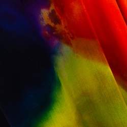 مملوكة مسبقًا فستان قفطان روبرتو كافالي حرير أومبريه متعدد الألوان مقاس كبير (لارج)