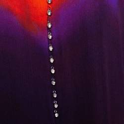 مملوكة مسبقًا فستان قفطان روبرتو كافالي حرير أومبريه متعدد الألوان مقاس كبير (لارج)