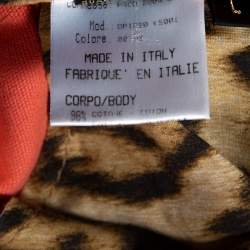 مملوكة مسبقًا Roberto Cavalli Coral Pink Cotton Logo Plaque Detail Jeans L