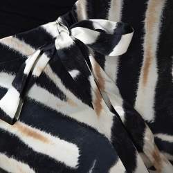 مملوكة مسبقًا Roberto Cavalli Two Tone Animal Printed Silk Pants M 