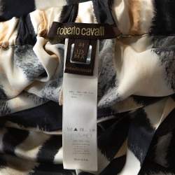 مملوكة مسبقًا Roberto Cavalli Two Tone Animal Printed Silk Pants M 