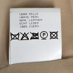 Pre Owned Roberto Cavalli Beige Suede Floral Painted Effect Belted Mid Length Coat M