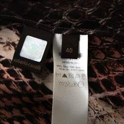 Pre Owned Roberto Cavalli Multicolor Animal Print Silk Embellished Sheer Blouse S