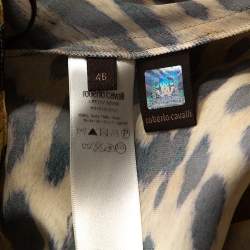 مملوكة مسبقًا Roberto Cavalli Yellow Leopard Print Silk Flared Pants L