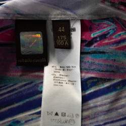 Pre Owned Robert Cavalli Pink Printed Stretch Silk Tunic Top M