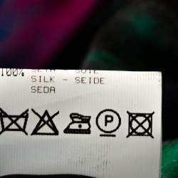 Pre Owned بلوزة روبرتو كافالي حرير بطيات أزرق كحلي مورد مقاس متوسط (ميديوك)