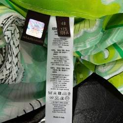 مملوكة مسبقًا قميص روبرتو كافالي حرير أخضر فاتح شفاف بأكمام طويلة مقاس كبير (لارج)