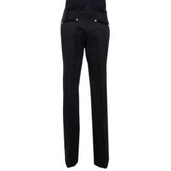 Pre Owned بنطلون جينز روبرتو كافالي دينم أسود ووسط حرير واسع مقاس كبير (لارج)