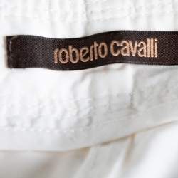 مملوكة مسبقًا بنطلون روبرتو كافالي كارغو قطن أبيض مخلوط مقاس كبير (لارج)