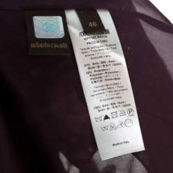 Pre Owned Roberto Cavalli Multicolor Printed Silk Lurex Detail Pleated Tunic L