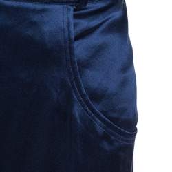 مملوكة مسبقًا تنورة روبرتو كافالي ماكسي ساتان حرير كحلي L