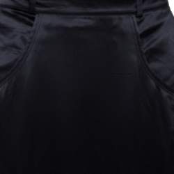Pre Owned Roberto Cavalli Black Silk Satin Pocket Detail Flared Skirt L