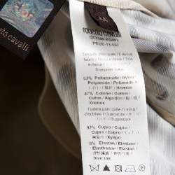 Pre Owned Roberto Cavalli Beige Leopard Printed Cotton Blend Belted Trench Coat M