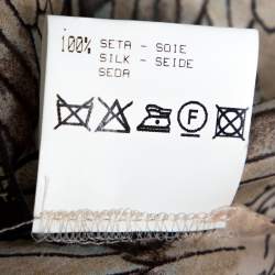 Pre Owned Roberto Cavalli Multicolor Feather Printed Silk Gypsy Blouse L