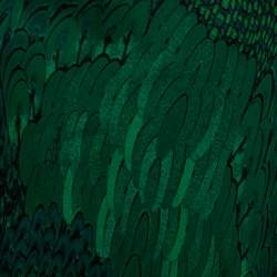 Pre Owned قفطان روبرتو كافالي ديرابيه طويل ماكسي حرير مطبوع مزخرف أجنحة أخضر وسط (ميديوم)