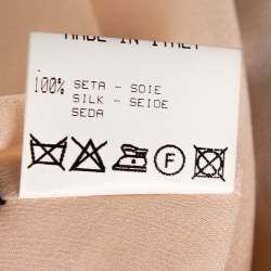 مملوكة مسبقًا Roberto Cavalli Cream Animal Print Silk Pleated Faux Wrap Skirt L