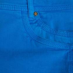 Pre Owned Roberto Cavalli Blue Stretch Cotton Straight Leg Jeans L
