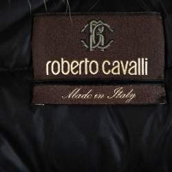 Roberto Cavalli Beige Animal Print Quilted Fur Lined Jacket M