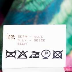 Pre Owned Roberto Cavalli Black Floral Printed Silk Balloon Sleeve Blouse M