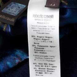 Pre Owned Roberto Cavalli Navy Blue Mohair Short Sleeve Jacket M