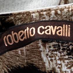 مملوكة مسبقًا Roberto Cavalli Multicolor Printed Silk Pleated Pocket Detail Maxi Skirt L