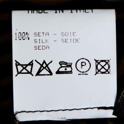 Pre Owned تنورة روبرتو كافالي واسعة طويلة حرير مطبوع نقشة تجريدية أسود و ذهبي مقاس كبير (لارج)S