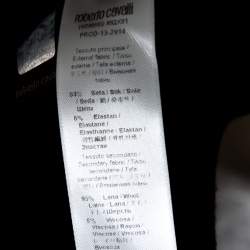 Pre Owned Roberto Cavalli Monochrome Printed Silk & Knit Short Sleeve Turtleneck Top L