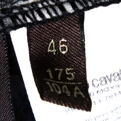 Pre Owned Roberto Cavalli Monochrome Printed Silk & Knit Short Sleeve Turtleneck Top L