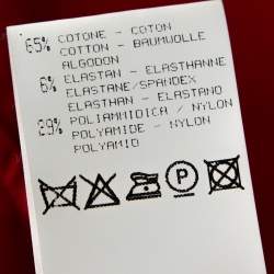 Pre Owned Roberto Cavalli Red Stretch Cotton Button Front Shirt L