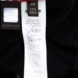 Pre Owned كارديغان روبرتو كافالي طبقة مزدوجة تريكو و حرير مطبوع متعدد الألوان كبير (لارج)