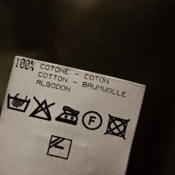 Pre Owned Roberto Cavalli Olive Green Cotton Ruffled Long Sleeve Top M