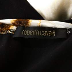 Pre Owned Roberto Cavalli Multicolor Abstract Printed Silk Sleeveless Top M