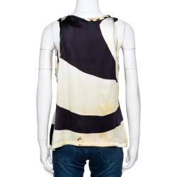 Pre Owned Roberto Cavalli Multicolor Abstract Printed Silk Sleeveless Top M