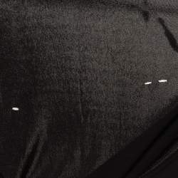 Pre Owned Roberto Cavalli Black Embellished Mesh Trimmed Jersey Maxi Dress M