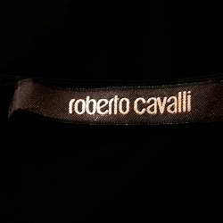 Pre Owned Roberto Cavalli Black Jersey Embellished One Shoulder Mini Dress M