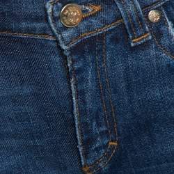 Pre Owned Roberto Cavalli Indigo Dark Wash Denim Faded Effect Jeans S