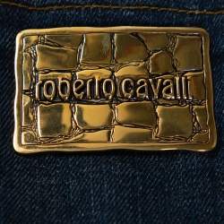 Pre Owned Roberto Cavalli Indigo Dark Wash Denim Faded Effect Jeans S