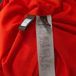 Roberto Cavalli Red Stretch Jersey Brooch Detail Midi Dress S
