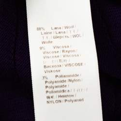 Roberto Cavalli Purple Textured Wool Knit Fit & Flare Dress M