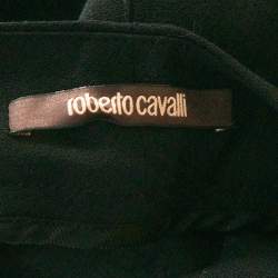 Pre Owned Roberto Cavalli Black Wool Blend Tailored Flared Trousers L