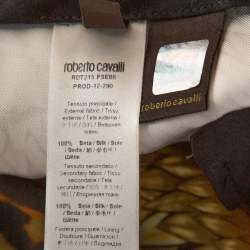 مملوكة مسبقًا Roberto Cavalli Brown Leopard & Wings Print Silk Straight Leg Pants L