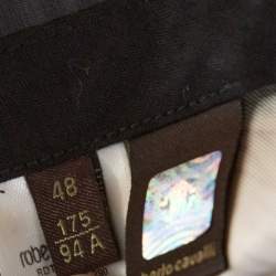 مملوكة مسبقًا Roberto Cavalli Brown Leopard & Wings Print Silk Straight Leg Pants L